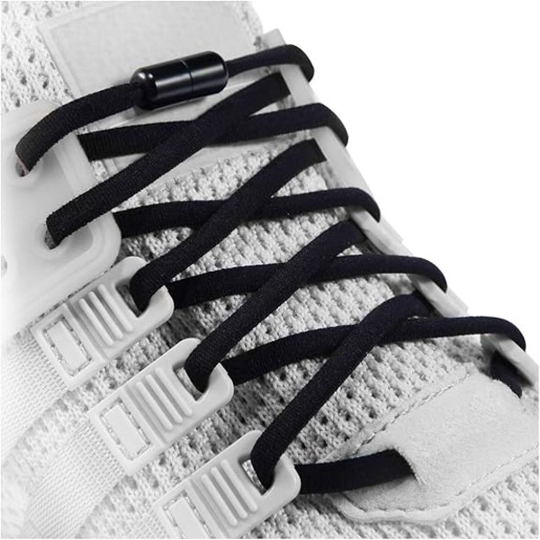 Elastic shoelaces for adults, children and the elderly, with two pairs of elastic shoelaces（black）