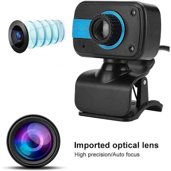 Mikrofonlu Web Kamerası USB PC Kamera Masaüstü Bilgisayar Döndürülebilir Web Kamerası Otomatik Odaklama Video Kamera PC Video Konferans/Arama/Oyun içi