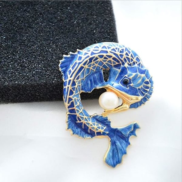 Koi Fisk Karpe Krystal Brocher Søde Emalje Rhinestone Ocean Dyr Revers Broche Pins Mode Smykker til Kvinder Piger Gave