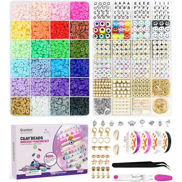 Lera Pärlor Armband Tillverkning Kit, Pack 2 Lådor Preppy Lera Pärlor Bokstav Pärlor Distans Pärlor och Berlocker Kit för Vänskap Smycken Tillverkning, Konst och Hantverk