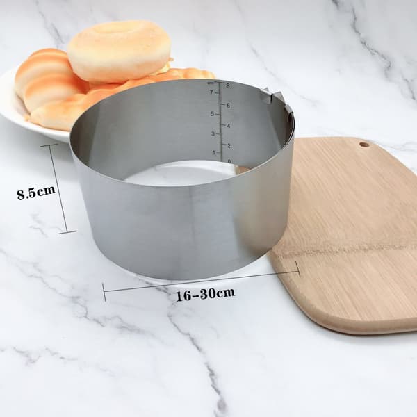 Justerbar kakeringform 2-delt sett, 6-12 tommer kake mousse ring rustfritt stål (rund+firkantet)