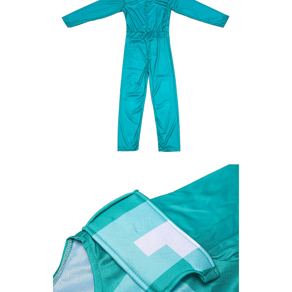 Minecraft rustning pojkar overall kostym blå kostym barn magisk diamant rustning set Halloween  Large (8-10)