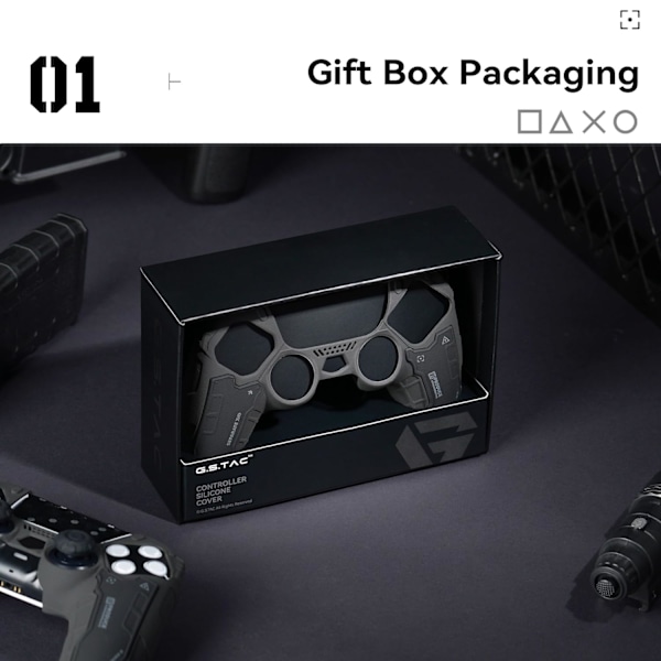 Anti-Skli Silikonbeskyttende Deksel Skin Case for PS5 Trådløs Kontroller med 2 Tommelgrephetter og 2 Klistremerker - for Black Myth: Wukong