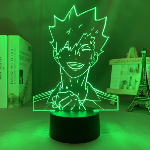 Kuroo Tetsurou 3D LED-lampe Anime nattlys 7/16 fargeendring med fjernkontroll Soveromsdekor Lys Akryl USB bordlampe Bursdagsgaver