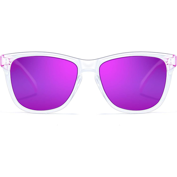Damsolglasögon UV400 speglade linser, passar för utomhusbruk, semester, körning Purple Mirrored Lens