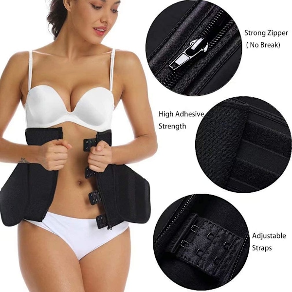 HOPLYNN Neopren Svette Midjetrener Korsett Trimmer Shaper Belte for Kvinner Black XXL