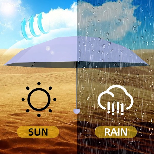 Resparapluie de voyage - Mini parapluie pliable compact avec étui, parapluie portable léger à 8 baleines, petit parapluie de poche soleil et pluie pour filles et femmes Purple