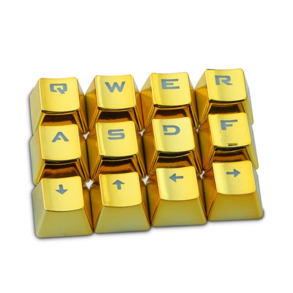 Custom Gaming Keycap, Keycaps Set(14 nycklar) Inkluderar Key Drager, Slitstarkt rostfritt stål Metall Keycap kompatibel med mekaniskt speltangentbord 60% Keub