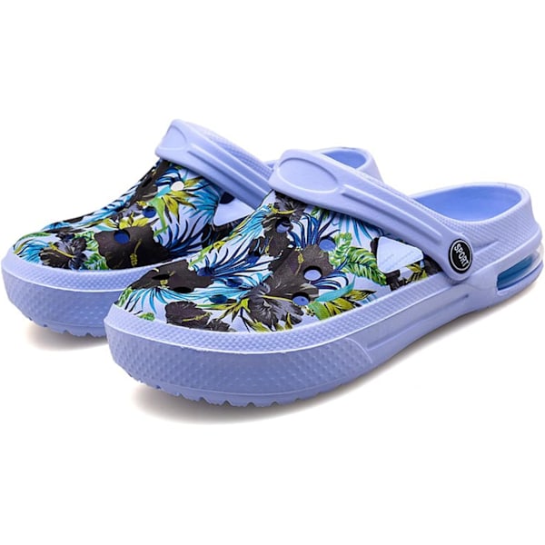 Kvinners hage tresko sko casual tøfler strand sandaler sklisikre basseng vannsko hjemmesko sommer fottøy Blue 10.25inch 9.5 Women/8 Men