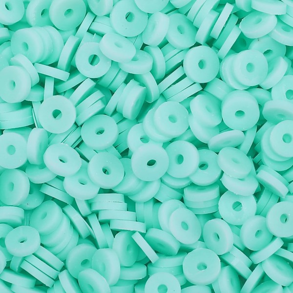 2000+pcs Pale Blue Clay Beads Bulk, Polymer Clay Beads for Bracelets Making, heishi Beads for Bracelets, Flat Beads (6mm).