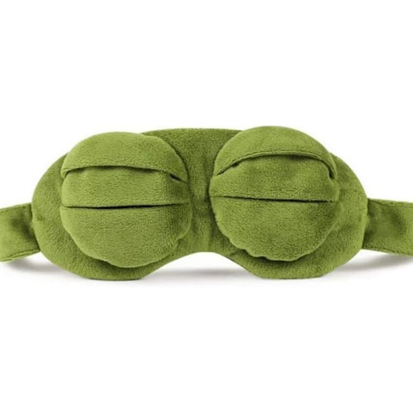 Shinywear Söpö Unimaski Pehmolelu Silmälaput Matka Unimaskit Erittäin Pehmeä Hauska Silmäsuoja Lapsille Tytöille ja Aikuisille (Vihreä Sammakko)