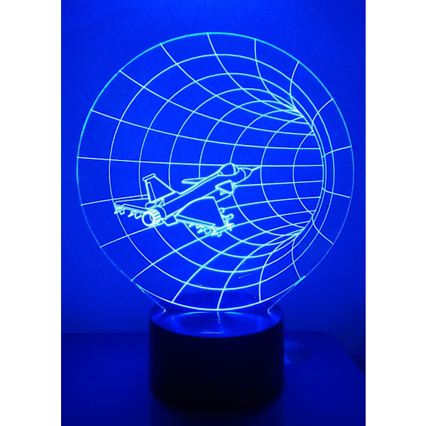 3D Natlys LED Illusion Lampe Sengelampe Bordlampe, ATTOE 7 Farveskiftende Lys med Akryl Flad & ABS Base & USB Oplader som Hjemmedekoration