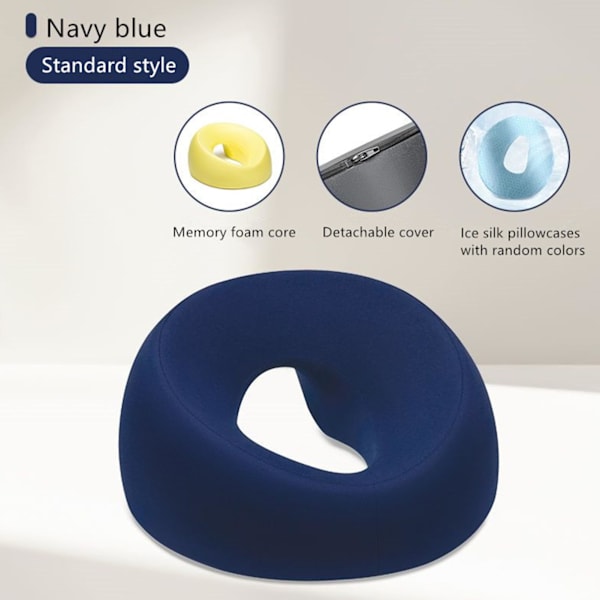Massagepude med memoryskum-støtte, åndbart ansigts-nedad design til terapi, spa, søvn, flere farver Navy Blue