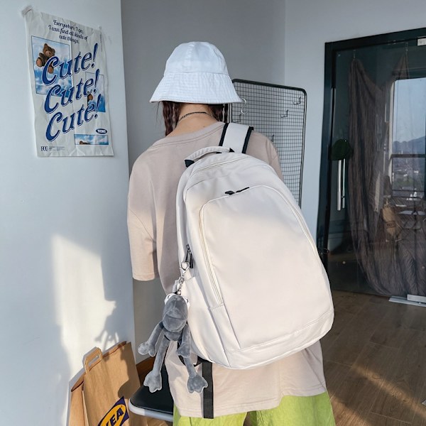 Ryggsäck Sport Fritid Herr och Dam Ryggsäck Mode Utomhus Resa Ryggsäck Skolväska Style 2 White