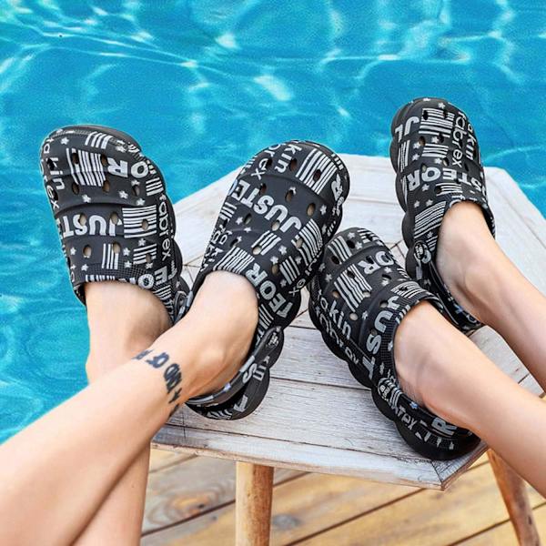 Herre- og damesko til havearbejde, sandaler til sommeren, lette, skridsikre sko til gåture, sportssko, unisex-clogs til voksne til pool, strand, have, køkken, bruser Black 10inch 11 Women/9 Men