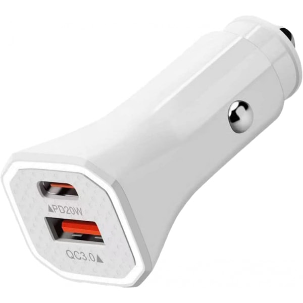 USB C Car Charger Cigarette Lighter Adapter Plug Car Fast Charger PD20W 3.0 Dual Port Fast Charge, for iPhone 13/12/11, iPad, AirPods, Pixel 6/6Pro