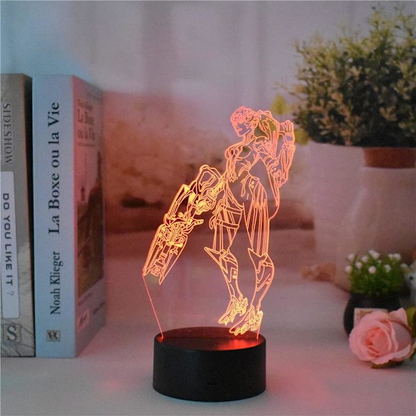 Spill OW Widowmaker, LED nattlys, 3D illusjonslys, USB berøring/fjernkontroll 16 farger, hjemmedekor (svart fjernkontroll 16 farger)