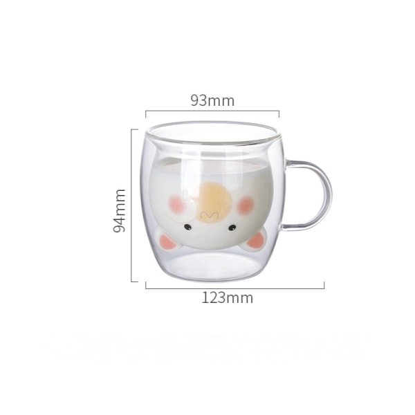 Söpö kahvikuppi karhu teekuppi maitoa kaksikerroksinen läpinäkyvä eristetty lasi espressomuki hauska lahja (kissan muki)