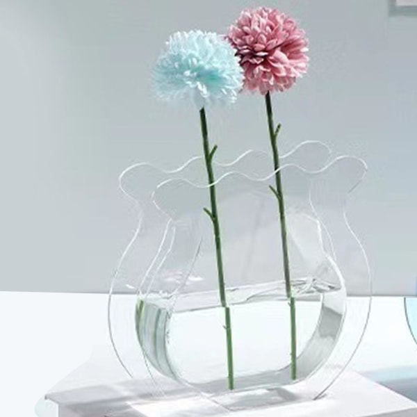 Akvarium Vas Transparent Tjock Akryl Utjämning Enkel Modern Liten Akvarium för Familj Kontor Sovsal Transparent