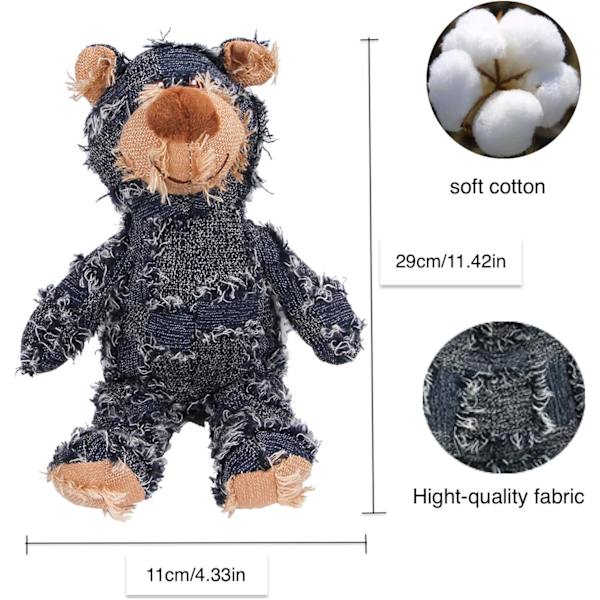 Hundleksak för kraftiga tuggare - Ny oförstörbar robust björnleksak, motståndskraftiga pipande hundleksaker för kraftiga tuggare, okrossbar plyschhund Navy Oak Purple