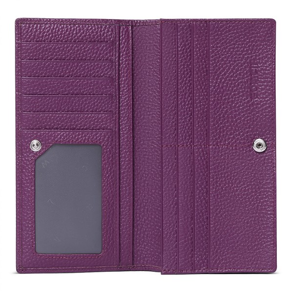 Naisten lompakko RFID-esto Nahkainen vetoketjullinen lompakko Kytkin rannehihna Matka-pitkä lompakko, Rfid-lompakko (violetti)