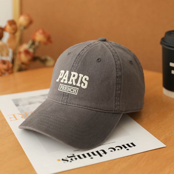 All-match Baseball Cap Kvindernes Mode Retro Blød Top Cap Høj Kvalitet Åndbar Bomuld Hat Mænd grey
