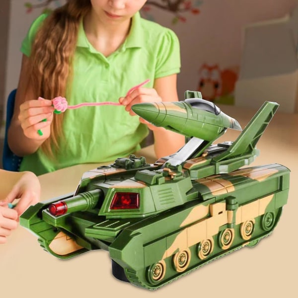 Army Plane Toy Musical Transformable Lighting Effect 2 In 1 Glider Plane Tank Army Leksak för present