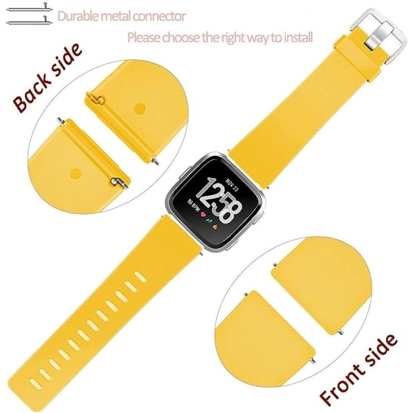 Det smarta watch är kompatibelt med Fitbit versa Smartwatch, versa 2 och versa Lite se klockor för kvinnor och män（Mango Yellow-S）