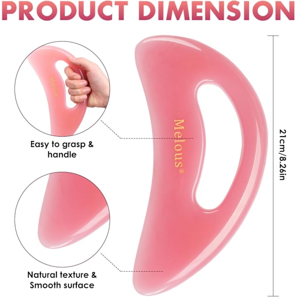 Gua Sha-massageverktyg för hela kroppen, stor massageverktyg för kroppsskulptering, blodflöde, anti-celluliter och muskelavslappning, rosa Pink Pink Gua Sha