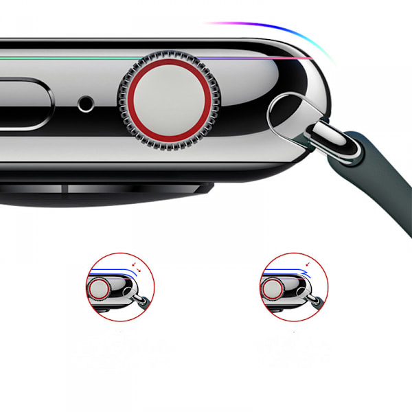4 st mjuka 3D böjda kanter skärmskyddsfilm i glas för Apple Watch Series 6/SE-44mm Full Coverage Reptålig Anti-Bubble HD