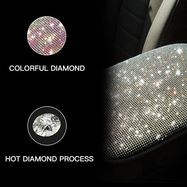Universal Bling Bling Bilskydd för mittkonsol, Bling Bilsaker, Glans Kristall Armstöd Vaddering Skyddande Fodral (Färgglad)