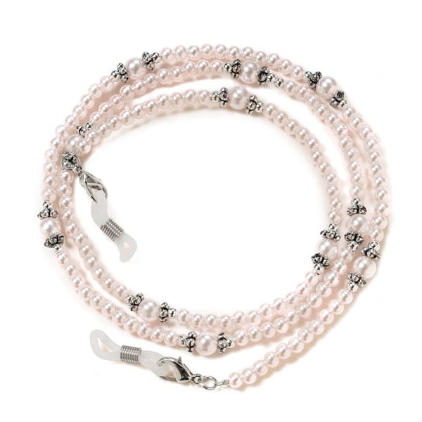 2 stk. multifunktionel blomsterperle brillesnor, maskestrop perle brillehalskæde kædesnor, universal (blå, pink)