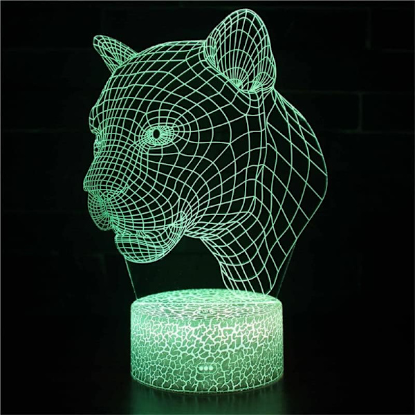 3D Illusionslampa Djur Nattlampa 16 Färger med Fjärrkontroll Led USB Skrivbordslampa Gåvor Sovrum Heminredning Ljus