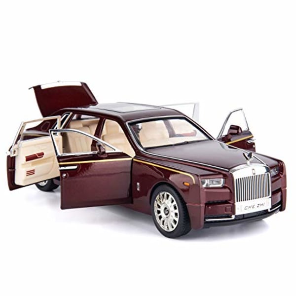 SAYTAY 1/24 Rolls-Royce Phantom -malliauto, sinkkiseoksesta vedettävä leluauto, ääni ja valo lapsille, pojalle tytölle lahja (punainen) ST-001
