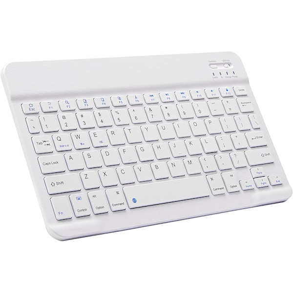 Ultratunt Bluetooth-tangentbord Bärbar Mini Trådlöst Tangentbord Laddningsbart för Apple iPad iPhone Samsung Surfplatta Telefon Smartphone (10 tum Vit)