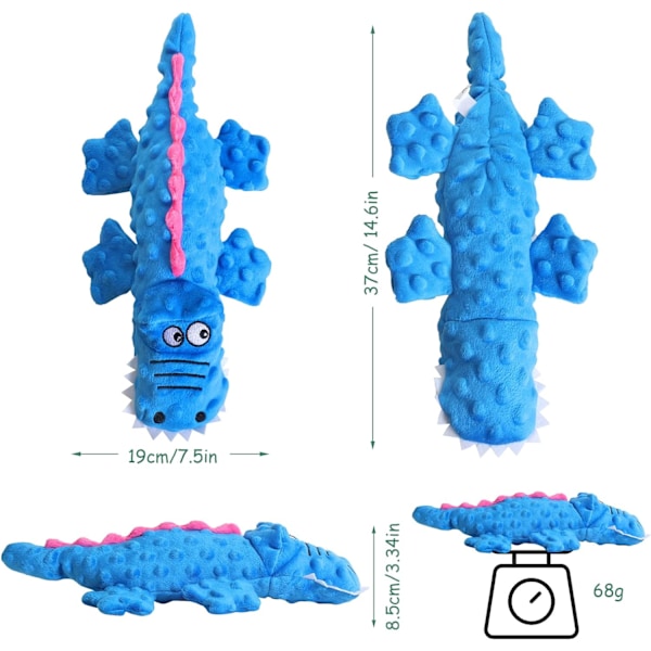 Hunde Squeaky Toys Fyldte Crinkle Plys Hunde Legetøj til Hvalpetænder, Holdbare Interaktive Hunde Tygge Legetøj til Små, Mellemstore og Store Hunde Træning og
