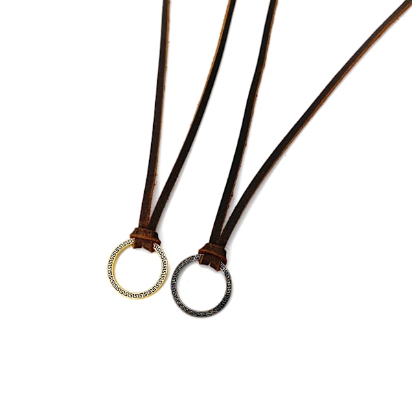 2PCS Glasögon Halsband Solglasögon Hållare Hängande Ring Läder Sladd Justerbar Glasögon Rem Legering Loop Ring