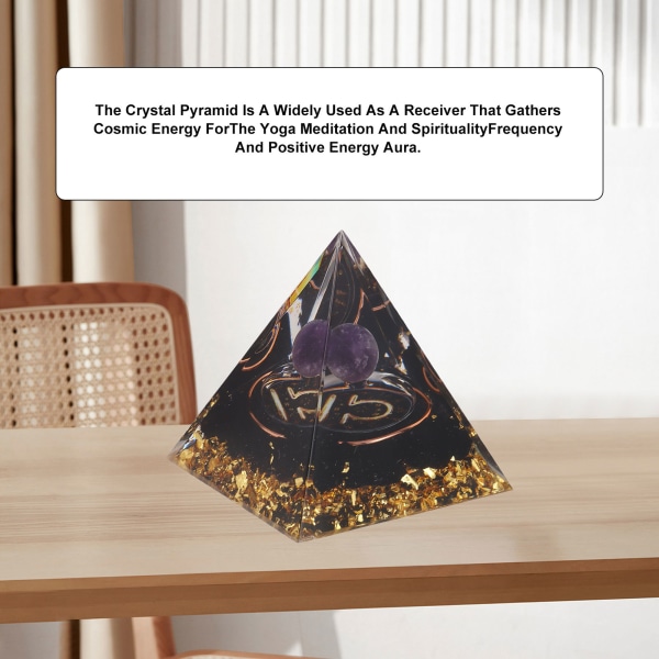 5cm Orgonite-pyramidi positiivisen energian parantamiseen Kristallipyramidi Meditaatio Orgonite-pyramidit Chakra Zodiac Energy Generator Vaaka Type 3