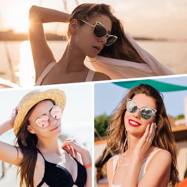 Trendy Oversized Solbriller for Kvinner Polariserte Cat Eye Cute UV400 Beskyttelse Grey Lens Model B