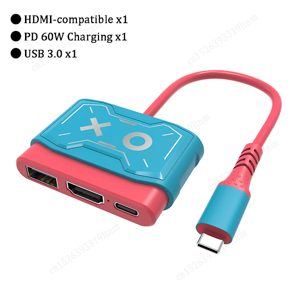 TV-dokkingstasjon for Nintendo Switch USB Type C til 4K HDMI-kompatibel konverteringsadapter PD-lading USB C HUB-dokkingstasjon