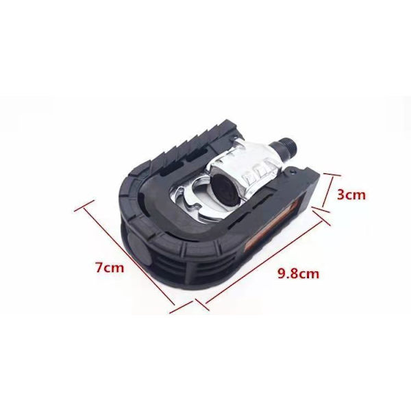 Pedal til cykel, tilbehør til cykel, sammenklappelig pedal, cykelpedal (et par sorte pedaler i aluminiumlegering)
