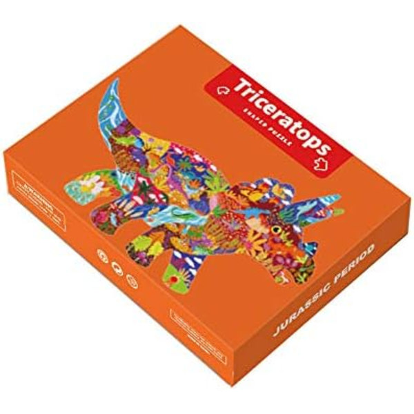 Pussel leksaker papper tidig barndomsutbildning lämplig för barn över 3 år gamla tecknad lejon val haj pingvin triceratops (Orange Triceratops)