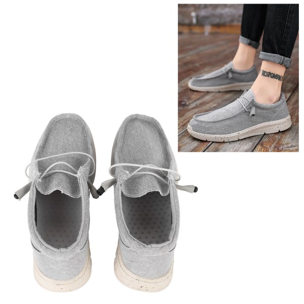 Herr Casual Skor Promenader Mode Sport Andas Lätt Mjuk Man Canvas Skor Grå 45 (275mm / 10.8in )