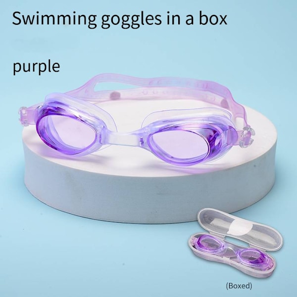 Vattentäta simglasögon Unisex Simglasögon Platta glasögon Justerbara Rose(boxed swimming goggle)