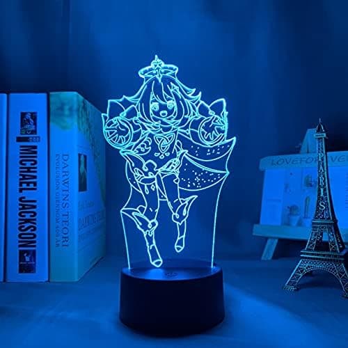 LED nattlys Genshin Impact Paimon NPC 3D lampe spill