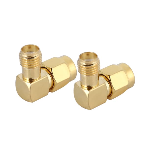 2 STK SMA Hun til SMA Han Retvinklet Adapter RF Koaksial Adapter Konverter Stik