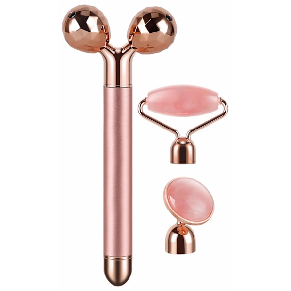 Mors Dag Presenter - 4-I-1 Elektrisk Jade Roller 3D Roller Ansiktsroller & Ansiktsmassager, Rosenkvarts