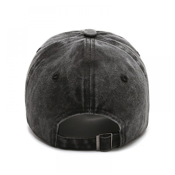 Vintage vasket distressed baseball kasket Dad Golf Hat til mænd og kvinder (sort)
