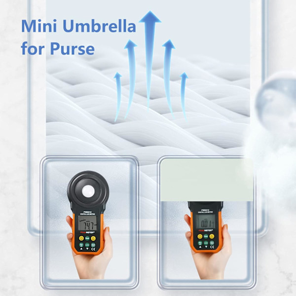 Mini paraply til taske, bærbar og kompakt, perfekt til regn og sol med UV-beskyttelse Light Green