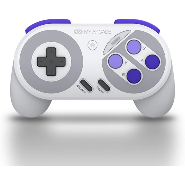 My Arcade Super Gamepad - Trådlös spelkontroll för Nintendo SNES Classic, NES Classic, Super Famicom, Wii, Wii U (Super NES-färger)